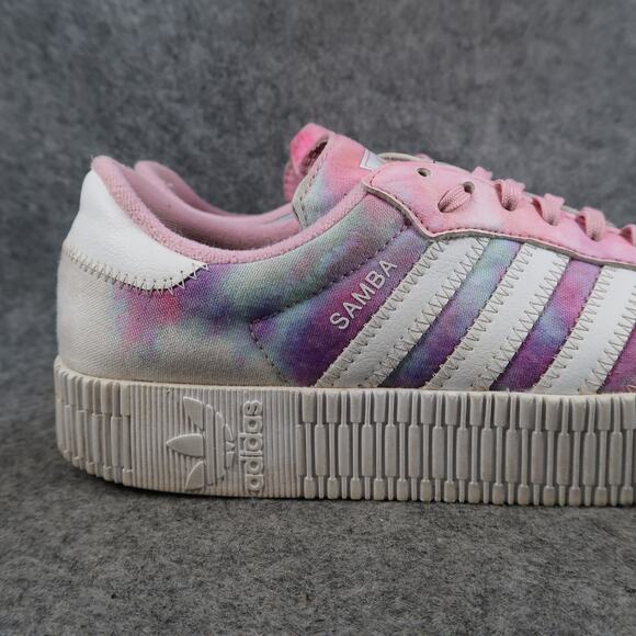 Adidas Shoes Womens 8 Samba Sneaker Lifestyle Platform Pink White Trainer Casual - Picture 2 of 12